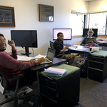 MSRI-UP students share office space for group research projects