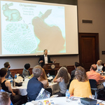 Dr. Erik Demaine addresses attendees