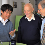 Tadashi Tokieda, Elwyn Berlekamp, and David Eisenbud at MSRI